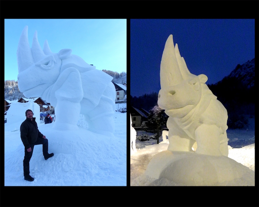 02 Trinoceros sculpture neige Desca