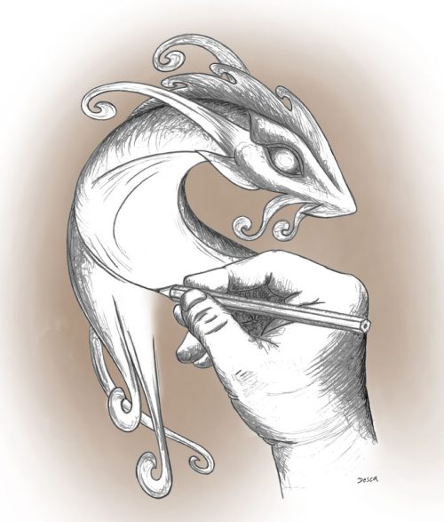 Dessin - Aqualys et main - Desca