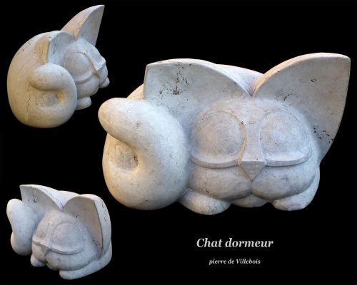 014 Chat-dormeur sculpture Desca